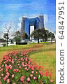 Odaiba, Tulip Flower and Hotel in Symbol Promenade Park (March) Koto Ward, Tokyo 64847951