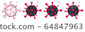 Coronavirus molecule cell vector. Set icons 64847963