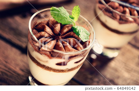 Tiramisu dessert in glass Tiramisu dessert in glass 64849142