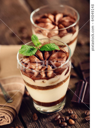Tiramisu dessert in glass 64849148