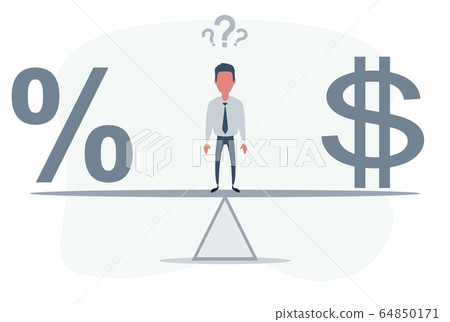 dollar sign on a swing with a percent sign 64850171