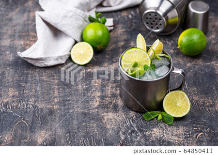 Moscow mule cocktail in mug Moscow mule cocktail in mug 64850411