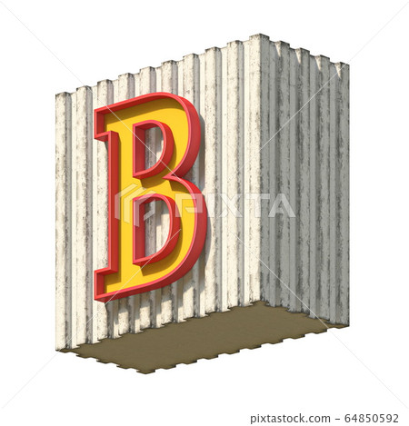 Vintage concrete red yellow font Letter B 3D Vintage concrete red yellow font Letter B 3D 64850592