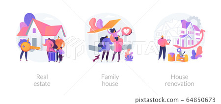 Private and commercial property market abstract concept vector illustrations. 64850673