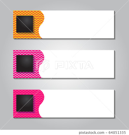horizontal banner design with dot square and 64851335