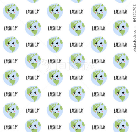 Vector seamless pattern of Earth day and planet 64851768