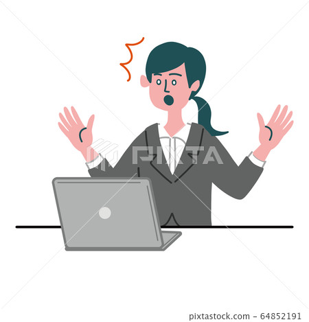 Surprised Computer User Icon Suit female professional computer surprised - Stock Illustration ...