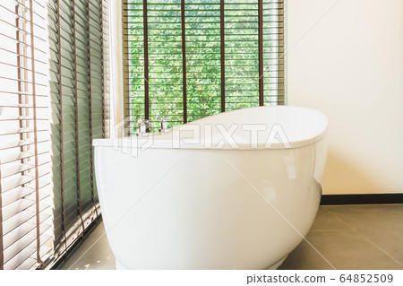 Beautiful luxury white bathtub decoration interior of bathroom 64852509