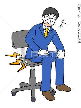 Illustration of a man suffering from warts 64854814