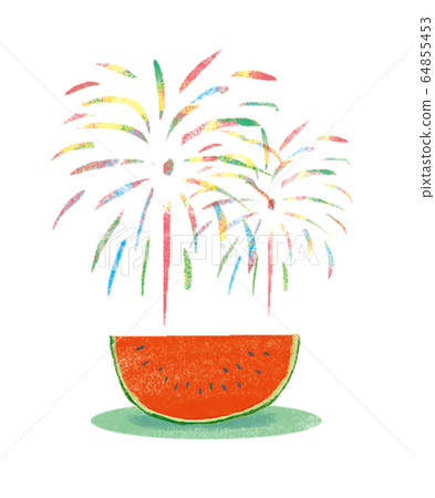 Fireworks and watermelons - Stock Illustration [64855453] - PIXTA