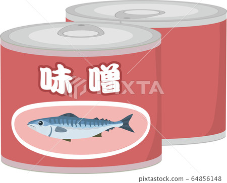 Saba can miso stew can illustration 64856148