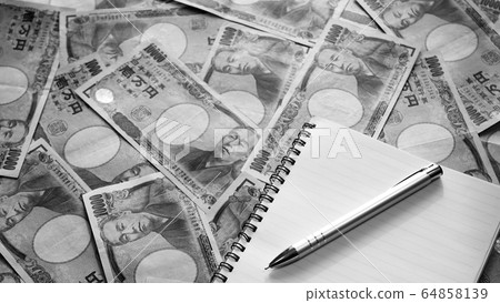 錢10，000日元筆記筆記本筆 64858139