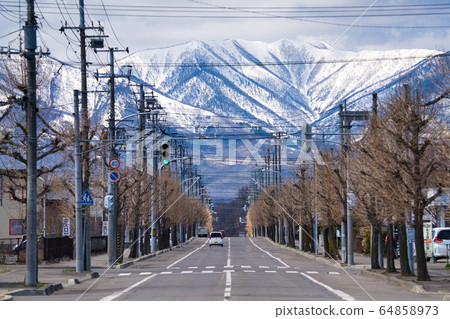 Hidaka mountains and Memuro town Hidaka mountains and Memuro town 64858973