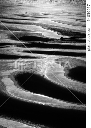 Mikoshi coast, monochrome [Uto City, Kumamoto Prefecture] 64859957