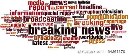 Breaking news word cloud 64861678