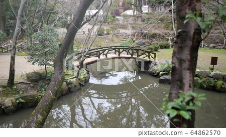 Japanese garden retro bridge Japanese garden retro bridge 64862570