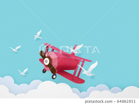 Paper Craft-Sky-Cloud-Airplane-Bird Paper Craft-Sky-Cloud-Airplane-Bird 64862851