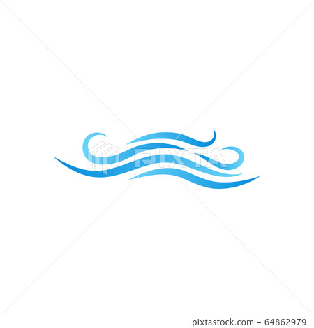 Blue ocean wave icon object isolated vector on - Stock Illustration ...