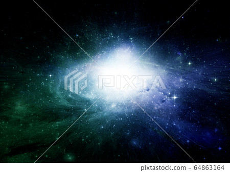 Stars, dust and gas nebula in a far galaxy 64863164