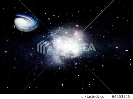 Stars, dust and gas nebula in a far galaxy Stars, dust and gas nebula in a far galaxy 64863166