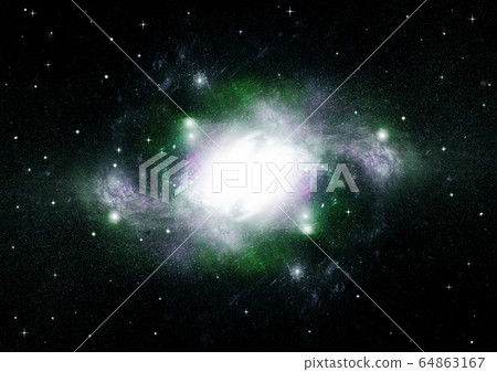 Stars, dust and gas nebula in a far galaxy 64863167