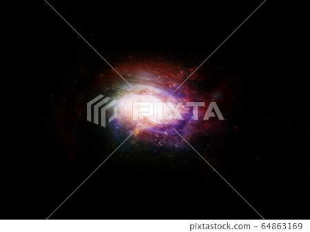 Stars, dust and gas nebula in a far galaxy 64863169