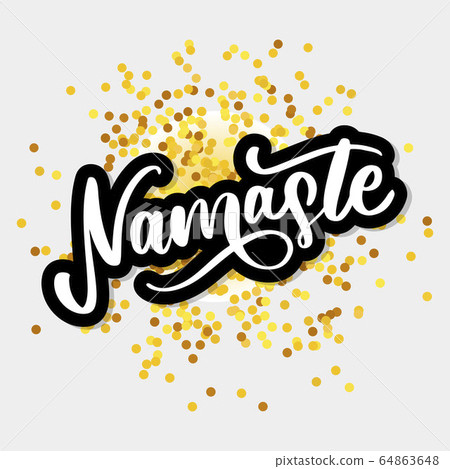 namaste lettering indian greeting hello in hindi stock illustration 64863648 pixta pixta