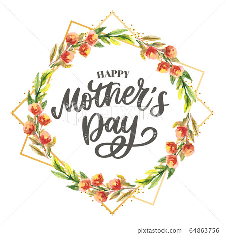 Mother's day. Watercolor spring flowers. Artistic 64863756