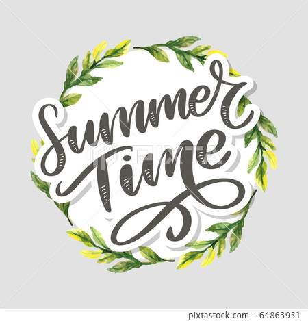 Green summer time letter flowers in modern style Green summer time letter flowers in modern style 64863951
