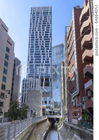 Urban scenery Shibuya River Street Scenery along the redeveloped Shibuya River Urban scenery Shibuya River Street Scenery along the redeveloped Shibuya River 64864051