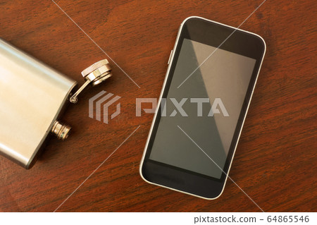 Mock up flat lay of blank smartphone screen and Mock up flat lay of blank smartphone screen and 64865546
