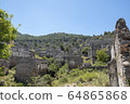 Ghost Town, Abandoned houses and ruins of Kayakoy village, Fethiye, Turkey 64865868