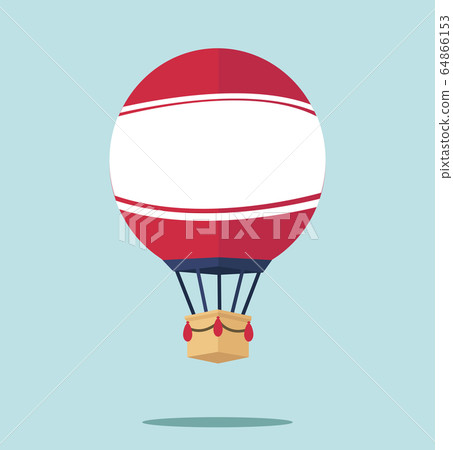 hot air balloon Flat vector vector - Stock Illustration [64866153] - PIXTA
