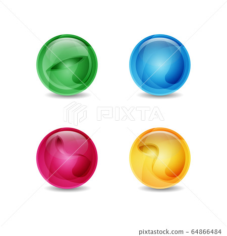 Various color illustration of shinny 3d Glass Ball 64866484