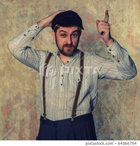 beard worker man going thumb up beard worker man going thumb up 64866704