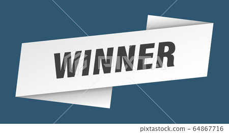 Winner Banner Template Winner Ribbon Label Sign Stock Illustration 64867716 Pixta