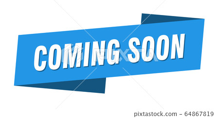 coming soon banner template. coming soon ribbon 64867819