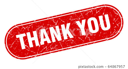 thank you sign. thank you grunge red stamp. Label - Stock Illustration