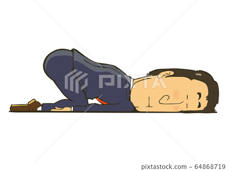 累了上班族睡在地板上 64868719