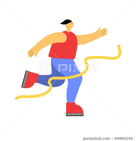 male sports running flat illustration on white background male sports running flat illustration on white background 64869240