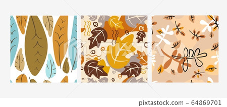 A collection of 3 patterns made in a natural minimalist style 64869701
