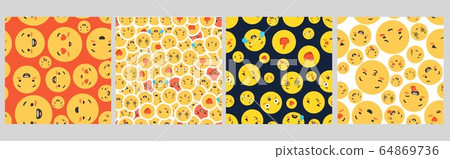 Pattern with emoticons, seamless. The concept of various happy and funny emojis Pattern with emoticons, seamless. The concept of various happy and funny emojis 64869736
