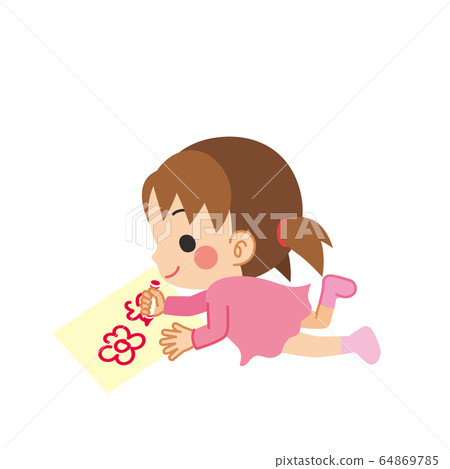 可愛的小女孩在畫 可愛的小女孩在畫 64869785