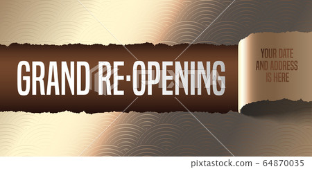 Grand opening or re-opening vector banner, illustration. 64870035