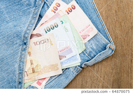 Close up image of blue denim jeans 64870075