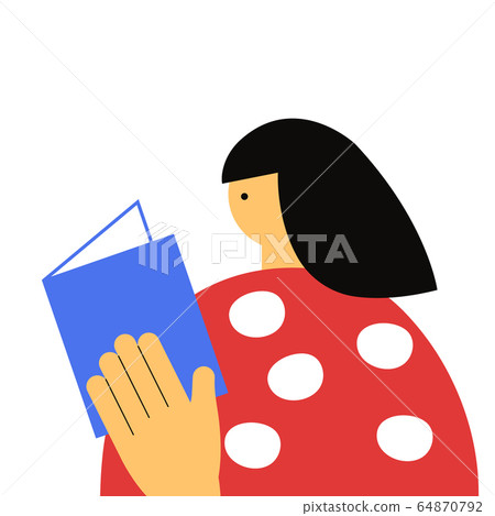 woman in red dress reads book vector illustration - Stock Illustration ...