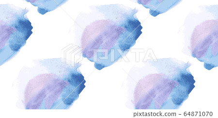Geometric watercolor seamless pattern with colorful shapes. Ornament in geometric modern style. Splash watercolor texture background. Blue and purple drawing wallpaper. Vector Geometric watercolor seamless pattern with colorful shapes. Ornament in geometric modern style. Splash watercolor texture background. Blue and purple drawing wallpaper. Vector 64871070