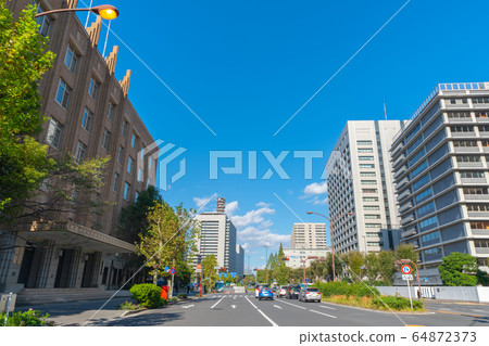 俯瞰霞關政府所在地的日本東京城市景觀 64872373