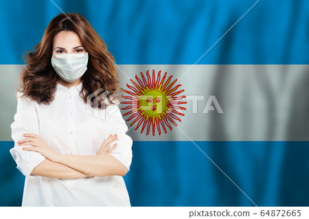 Nurse with face mask against national flag 64872665