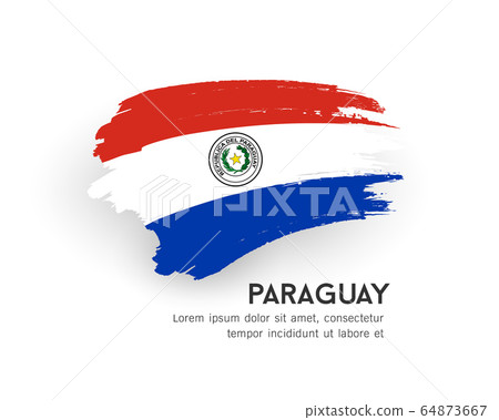 Flag of Paraguay vector brush stroke design isolated  64873667